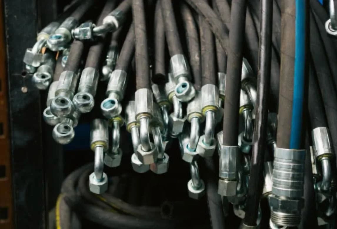 Hydraulslangar med pressade kopplingar i slangverkstaden